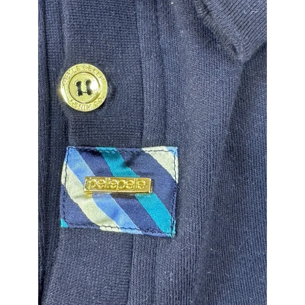 Pelle Pelle Cardigan Sweater Jacket 4XL Black Y2K Streetwear Hip‎ Hop Crest Mens
